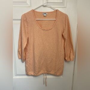 Old Navy Peach Scoop Neck Long Sleeve Top